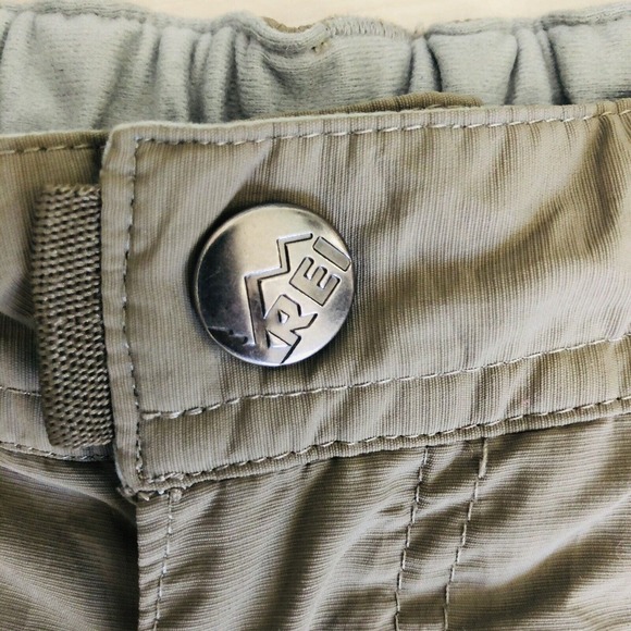 REI Womens Sz 8 Convertible Hiking Trail Nylon Khaki Pants To Shorts W/zipperEUC - Picture 6 of 12